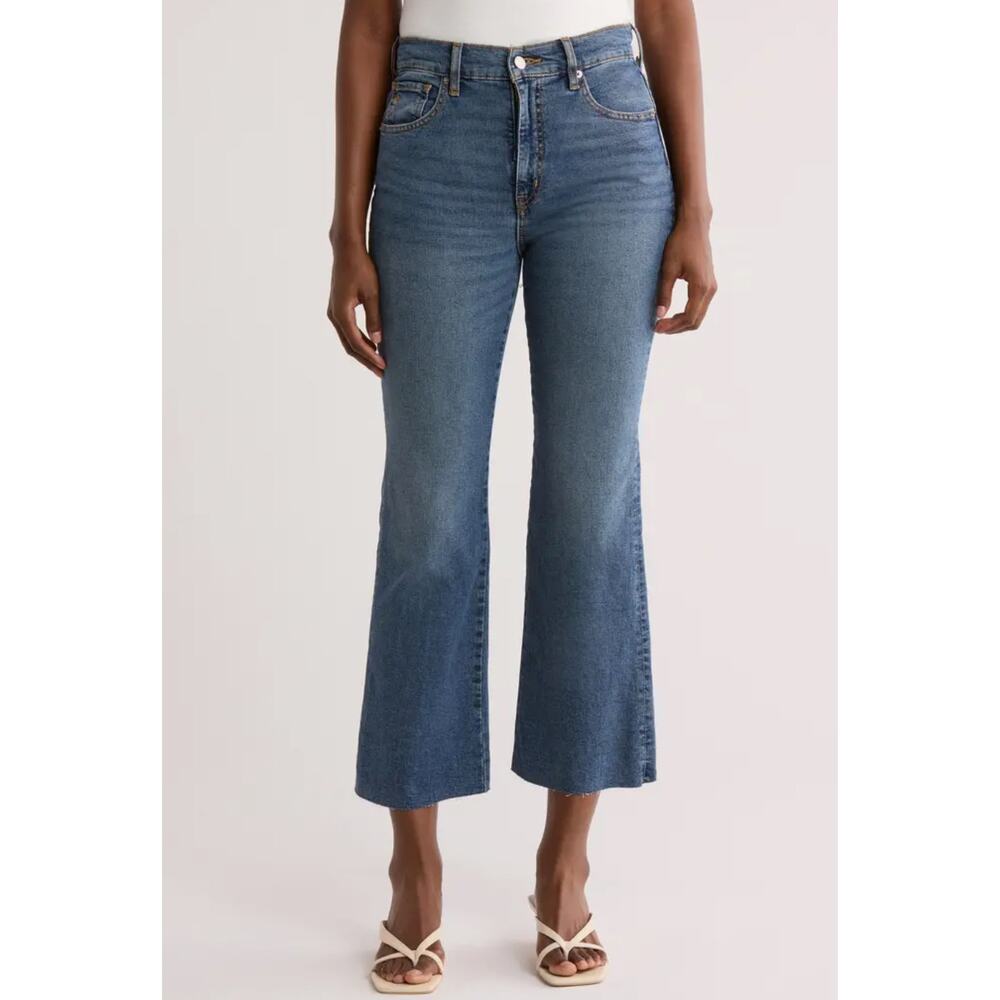 NWT Etica Anya High Waist Crop Modern Flare Leg Jeans In Northport Size 29